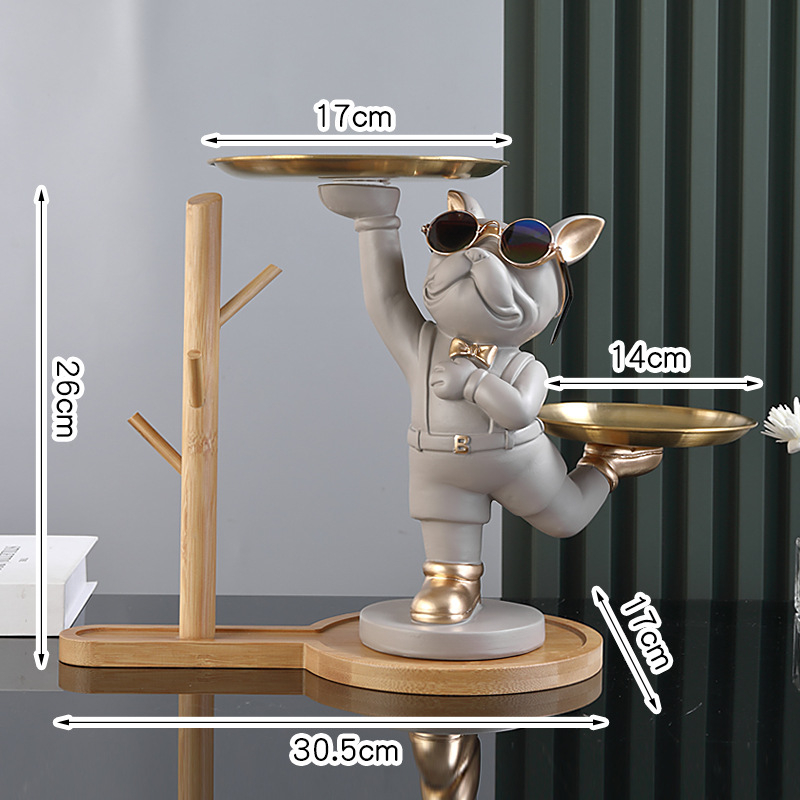 Κλειδοθήκη-Οργανωτής εισόδου σε μορφή σκύλου από ρητίνη, χειροποίητο και ζωγραφισμένο με το χέρι, προσαρμόσιμο