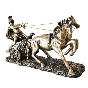 Фигура от синтетична смола — Римска колесница; настолен декор за дневна и офис; картонена опаковка; подходящ бизнес подарък; IP авторизация: Няма