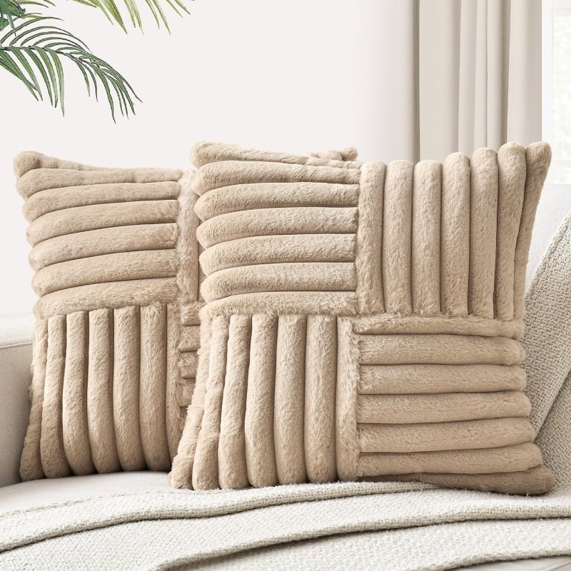 Pagalvės užvalkalas su dryžiais ir vientisu raštu; poliesterio audinys; siuvimo jungimas; šiaurinis stilius; užpildas PP medvilnė