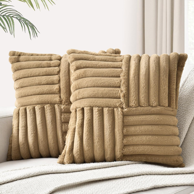 Pagalvės užvalkalas su dryžiais ir vientisu raštu; poliesterio audinys; siuvimo jungimas; šiaurinis stilius; užpildas PP medvilnė