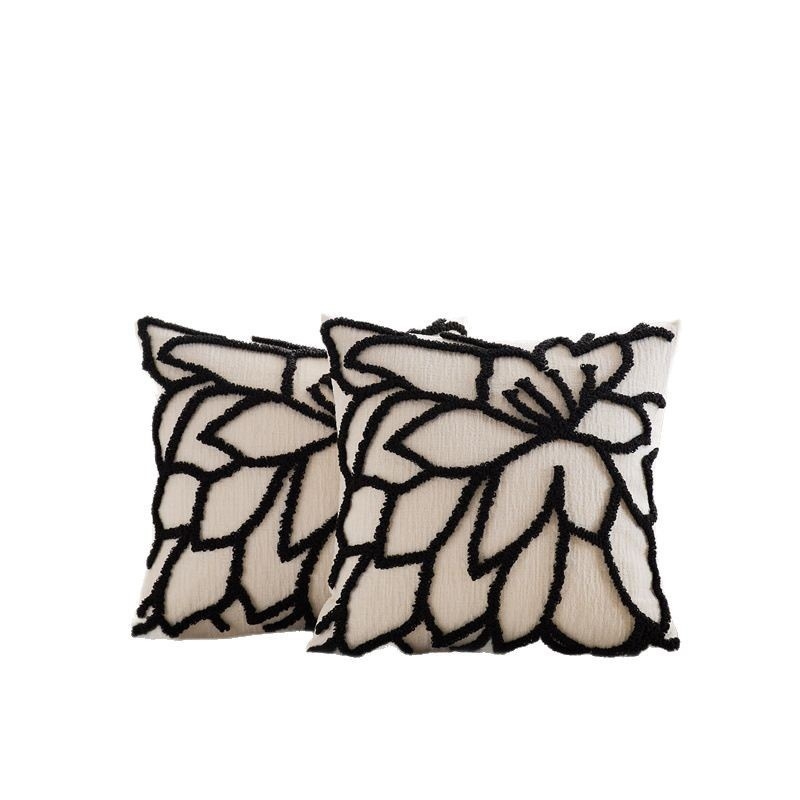 Pagalvės užvalkalas Nordic stiliaus su geometriniu floros raštu, poliesterio audinys, PP medvilnės užpildas