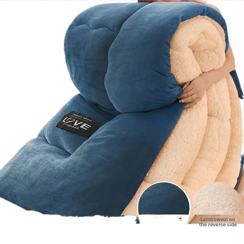 Ze Xinrui велюрово одеяло, двустранно флийсово за есенно-зимния период, тегло 2-3 jin, квилтово ушиване, пълнеж обикновено влакно