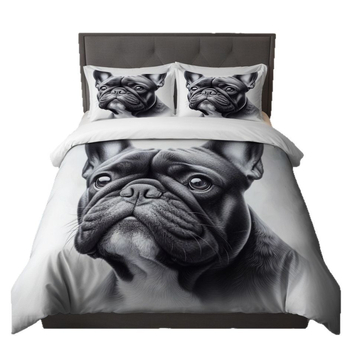 Trīsdzēļu gultas veļas komplekts suņiem ar digitālo drukāšanu, karikatūras motīvs, ziemeļu stils, 90 g/m², pirmās klases kvalitāte
