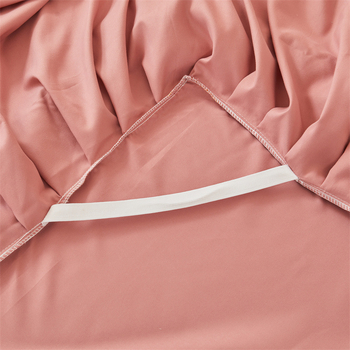 Frančes stila gultas svārku komplekts ar gultas pārklāju, mazgāts kokvilnas materiāls, izšuvums, vienkrāsains, trīs daļu komplekts, viegls grezums