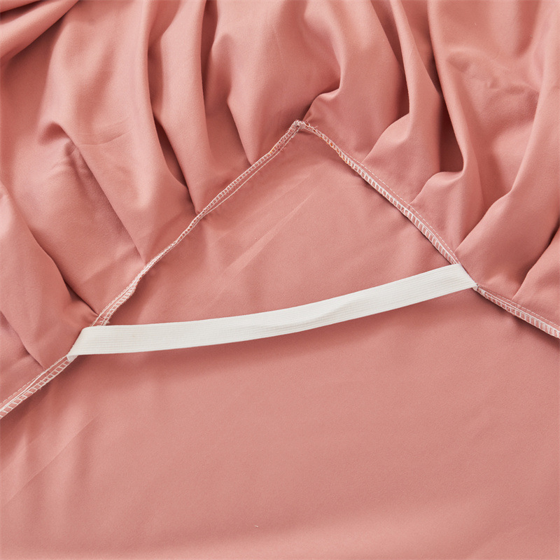 Frančes stila gultas svārku komplekts ar gultas pārklāju, mazgāts kokvilnas materiāls, izšuvums, vienkrāsains, trīs daļu komplekts, viegls grezums