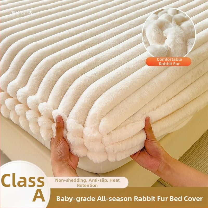 Guminė paklodė iš koralų fliso, pamuštas flisiu, twill audinys, dryžių arba vienspalvis raštas, Korėjos stilius