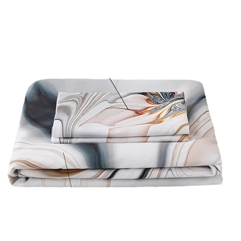 3D digitālās drukas gultas pārklājuma komplekts ar ziedu rakstu, nordiskais stils, materiāls: ķīmiskās šķiedras, trīs daļu komplekts