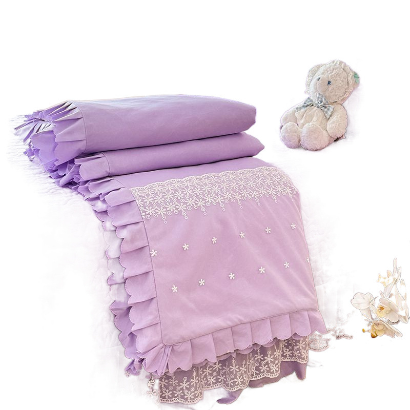 Chenxuan poliesterio quilted lovos uždanga komplektas, princesės stilius, vienos spalvos, viešbučio stilius