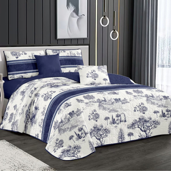 Triju dažu gultas pārklājs komplekts ar quiltētu ģeometrisko rakstu, elpojošs, mazgājams veļas mašīnā, piemērots 1,8 m gultai