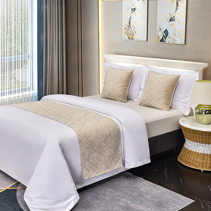 Dekoratyvinė lovos pledas su geometriniu abstrakčiu raštu, poliesteris, viešbučio stilius, premium gaminys