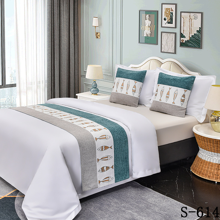 Dekoratyvinė lovos pledas su geometriniu abstrakčiu raštu, poliesteris, viešbučio stilius, premium gaminys