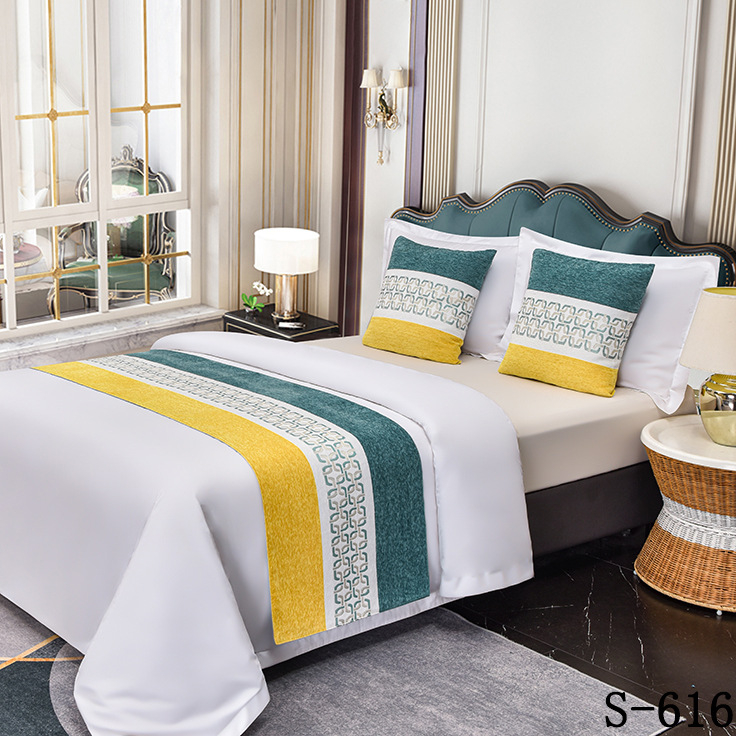 Dekoratyvinė lovos pledas su geometriniu abstrakčiu raštu, poliesteris, viešbučio stilius, premium gaminys