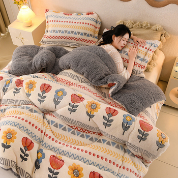 Téli kétoldalas báránybőr velúr paplan, Snowflake és Milk Velvet mintázat, 3,5–4 kg, töltet: kémiai rost, testreszabás elérhető