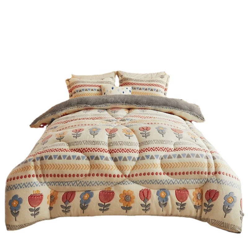 Téli kétoldalas báránybőr velúr paplan, Snowflake és Milk Velvet mintázat, 3,5–4 kg, töltet: kémiai rost, testreszabás elérhető