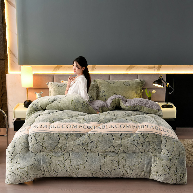 Téli kétoldalas báránybőr velúr paplan, Snowflake és Milk Velvet mintázat, 3,5–4 kg, töltet: kémiai rost, testreszabás elérhető