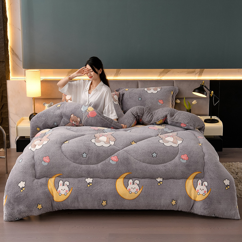 Téli kétoldalas báránybőr velúr paplan, Snowflake és Milk Velvet mintázat, 3,5–4 kg, töltet: kémiai rost, testreszabás elérhető