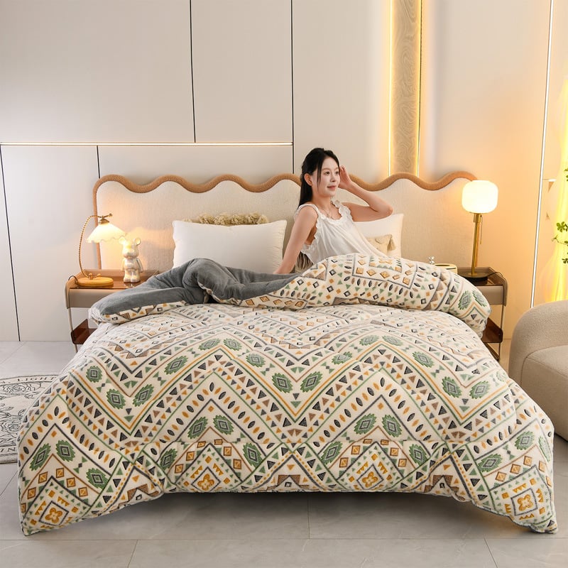 Téli kétoldalas báránybőr velúr paplan, Snowflake és Milk Velvet mintázat, 3,5–4 kg, töltet: kémiai rost, testreszabás elérhető