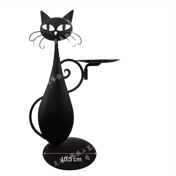 Μεταλλικό κηροπήγιο σε σχήμα γάτας, μοντέρνος μινιμαλιστικός σχεδιασμός, διακόσμηση για οικία και γραφείο