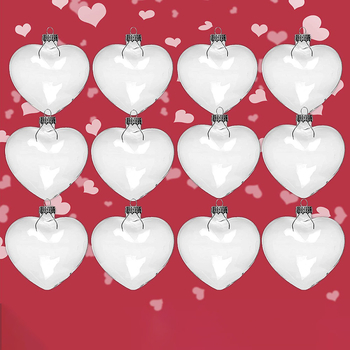 Γυάλινο κολιέ καρδιά - γεμιζόμενο, φυσητό γυαλί, διακόσμηση για χριστουγεννιάτικο δέντρο, διαφανές, Meilida