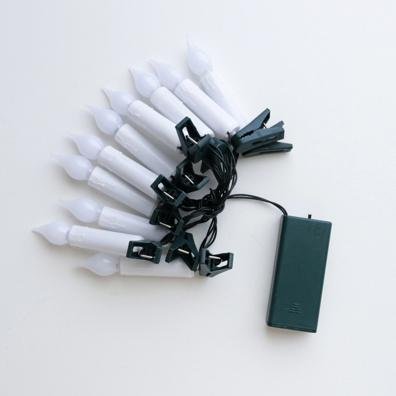 Κλιπ LED φως αλυσίδας για διακόσμηση χριστουγεννιάτικου δέντρου και τραπεζιού, μπαταρία, 10 LED, Haib chip, μοντέλο HB-2C, CE πιστοποιημένο