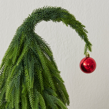 Šiaurės stiliaus Kalėdų eglutė su iškrypusiu kaklu - stalinis dekoras, PVC, Sintean/Xintean