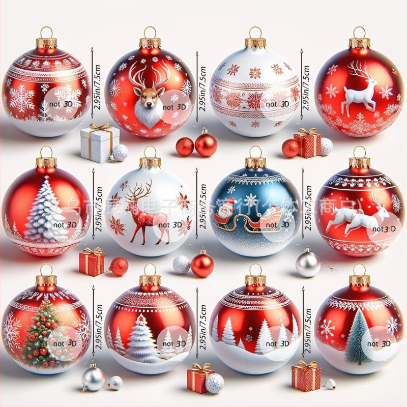 Дървен комплект коледни украси – висулки за украса на коледното дърво, за дом и офис, подарък за рожден ден или нов дом