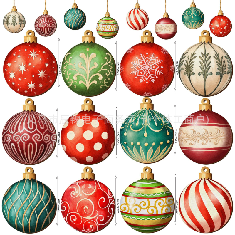 Дървен комплект коледни украси – висулки за украса на коледното дърво, за дом и офис, подарък за рожден ден или нов дом