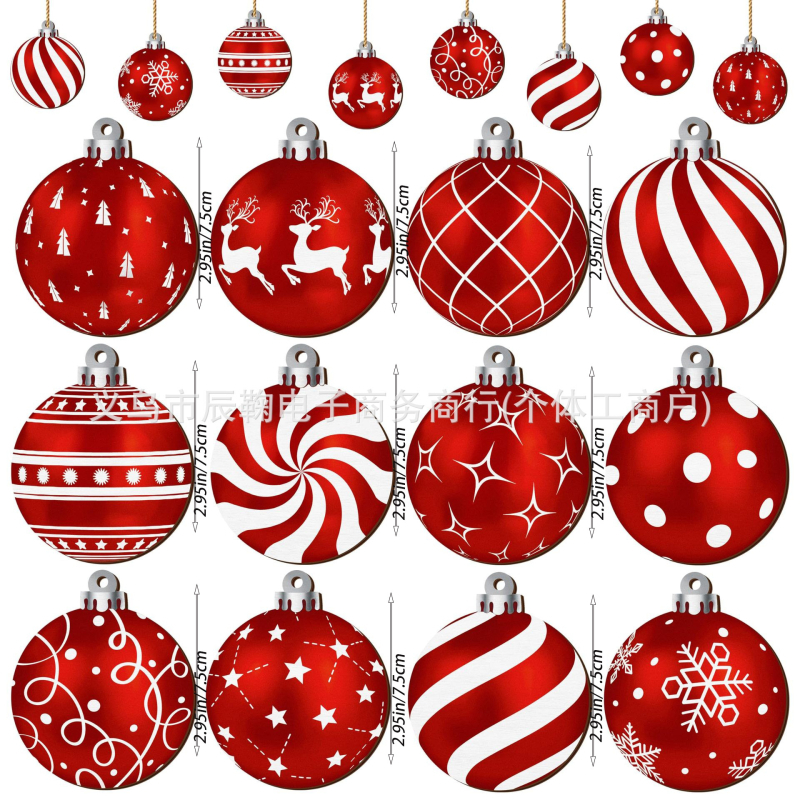 Дървен комплект коледни украси – висулки за украса на коледното дърво, за дом и офис, подарък за рожден ден или нов дом