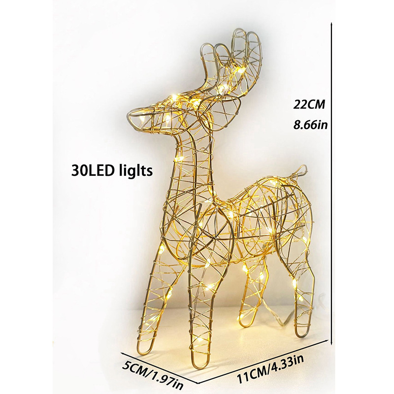 LT Dzelzs Ziemassvētku spīdīgais renis – vitrīnas un mājas dekors, gatavs dāvināšanai