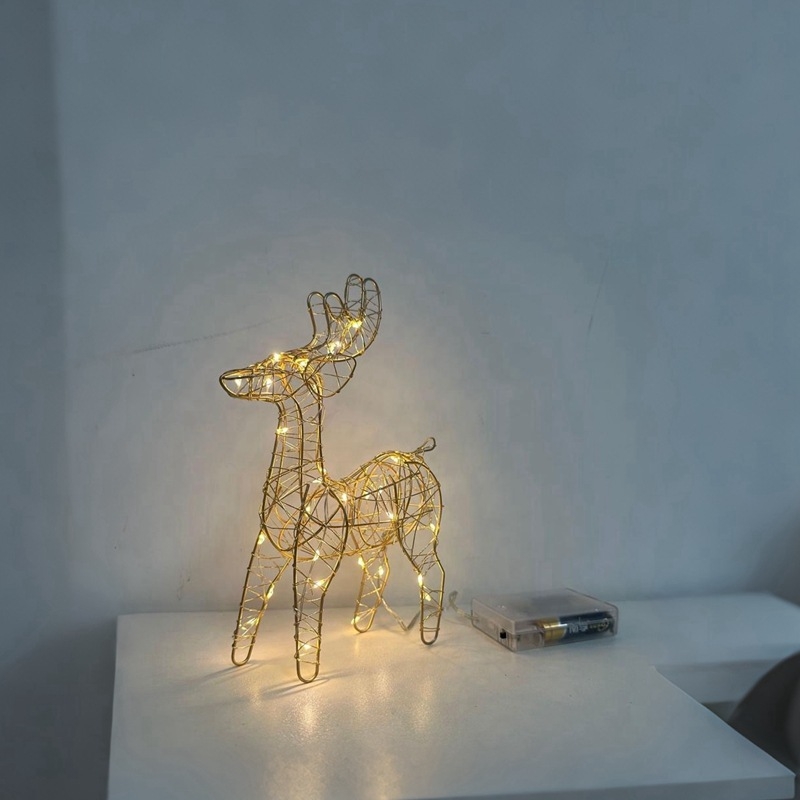 LT Dzelzs Ziemassvētku spīdīgais renis – vitrīnas un mājas dekors, gatavs dāvināšanai