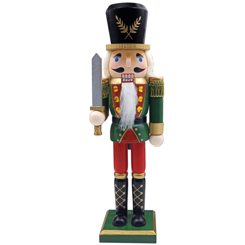 Drveni Nutcracker 30 cm – kraljevski vojnik, božićni ukras