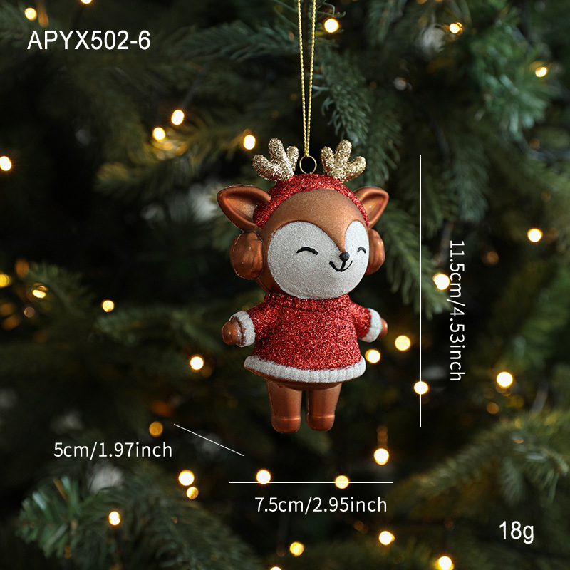 Пластмасова висулка с карикатурен дизайн, матово покритие, коледна украса, код на изделието Apyx456.