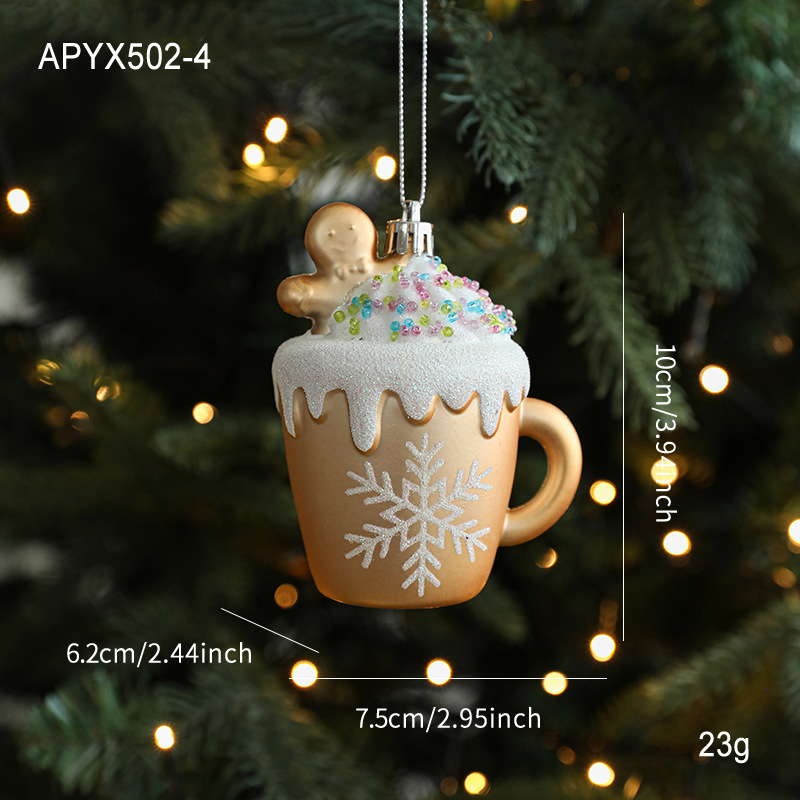 Пластмасова висулка с карикатурен дизайн, матово покритие, коледна украса, код на изделието Apyx456.