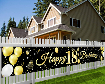 Πανό για 18ο γενέθλιο για εσωτερικές και εξωτερικές γιορτές, υλικό πολυεστέρας, διακόσμηση σκηνής, διαμόρφωση χώρου, κατάλληλο ως προσωπικό δώρο