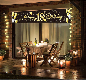 Πανό για 18ο γενέθλιο για εσωτερικές και εξωτερικές γιορτές, υλικό πολυεστέρας, διακόσμηση σκηνής, διαμόρφωση χώρου, κατάλληλο ως προσωπικό δώρο