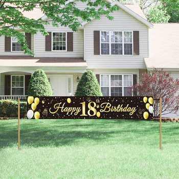 Πανό για 18ο γενέθλιο για εσωτερικές και εξωτερικές γιορτές, υλικό πολυεστέρας, διακόσμηση σκηνής, διαμόρφωση χώρου, κατάλληλο ως προσωπικό δώρο