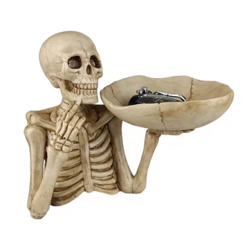 Органайзер за ключове с череп, изработен от синтетична смола; марка Oke; код на продукта Al899869709591; изделия от смола