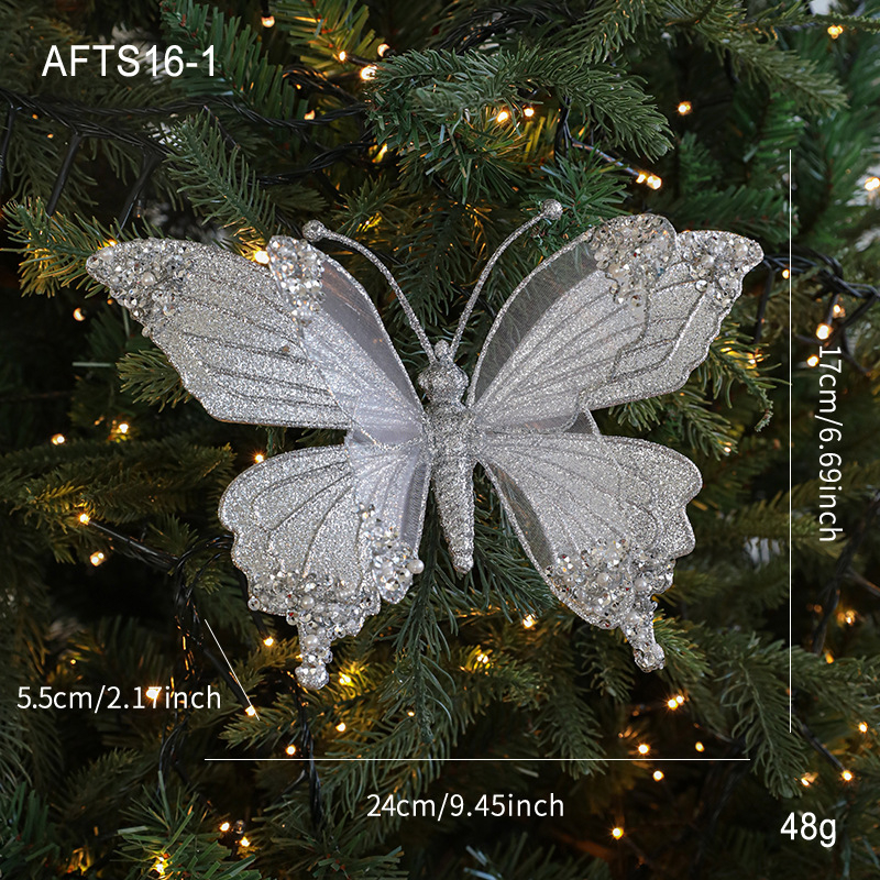Pandant clip decorativ cu fluturi și libelule din plasă, glitter, pudră perlată, Crăciun (Material: plastic; Brand: Hong Kong; IP: Nu; Stiluri: versiune coreeană, clasic, stil personal, boem, artă modernă, modern, tendințe creative, stil rafinat, lux ușor;