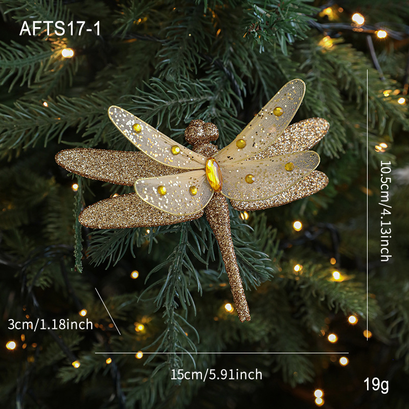 Pandant clip decorativ cu fluturi și libelule din plasă, glitter, pudră perlată, Crăciun (Material: plastic; Brand: Hong Kong; IP: Nu; Stiluri: versiune coreeană, clasic, stil personal, boem, artă modernă, modern, tendințe creative, stil rafinat, lux ușor;