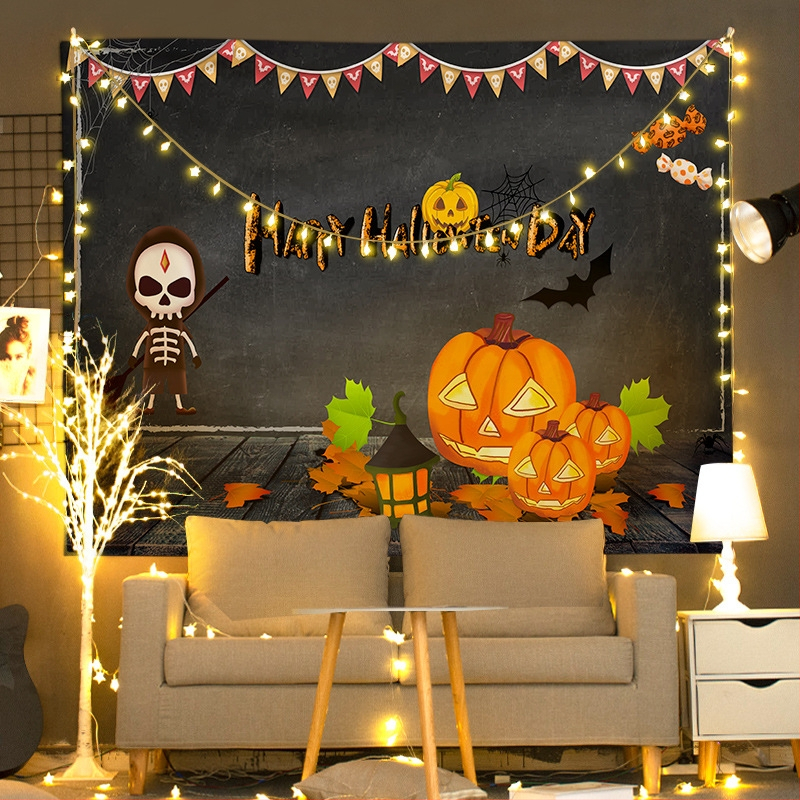 Гоблен за стена, плюшена материя, 100% полиестер с 30% памук, правоъгълен, карикатурен модел, дигитален термо трансфер, за хол или спалня