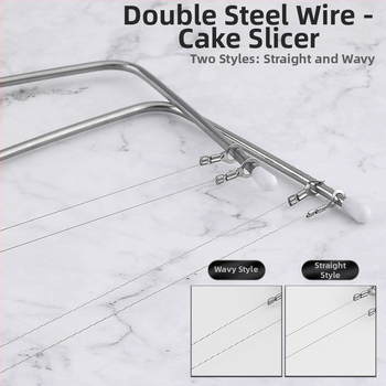 Nerūdijančio plieno dvigubos linijos tortų sluoksniam ir duonos pjaustymo įrankis – kepimo įrankis