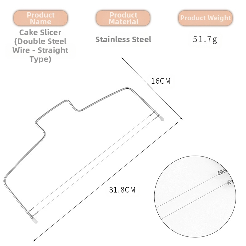 Nerūdijančio plieno dvigubos linijos tortų sluoksniam ir duonos pjaustymo įrankis – kepimo įrankis