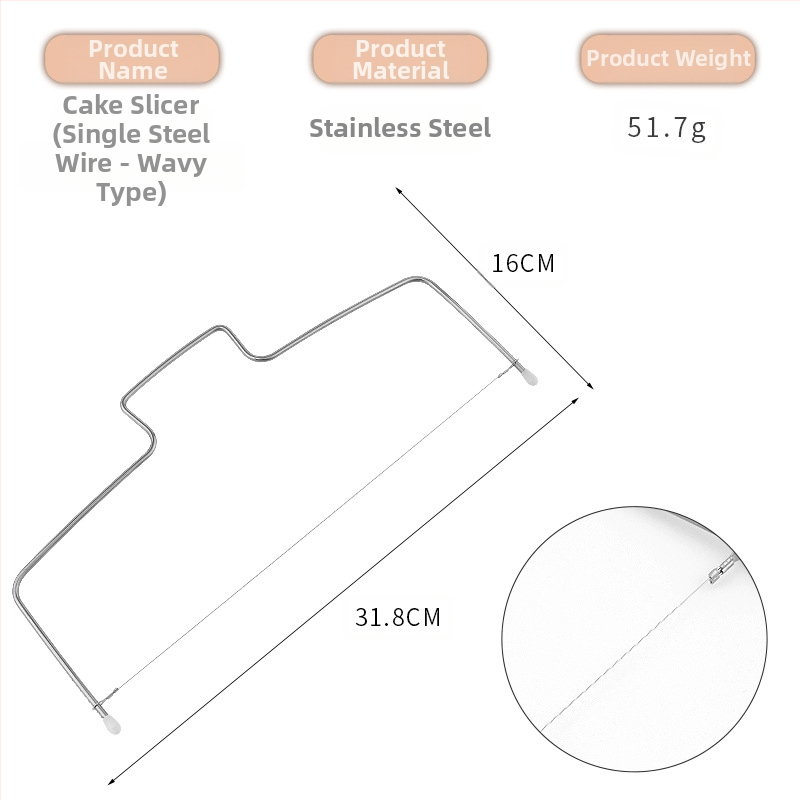 Nerūdijančio plieno dvigubos linijos tortų sluoksniam ir duonos pjaustymo įrankis – kepimo įrankis