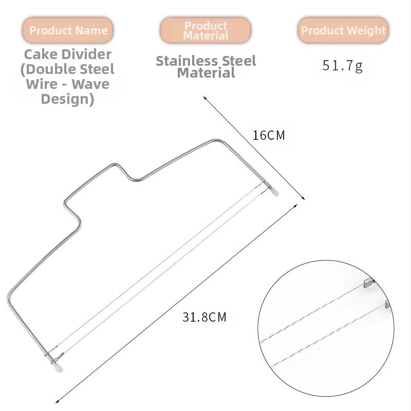 Nerūdijančio plieno dvigubos linijos tortų sluoksniam ir duonos pjaustymo įrankis – kepimo įrankis