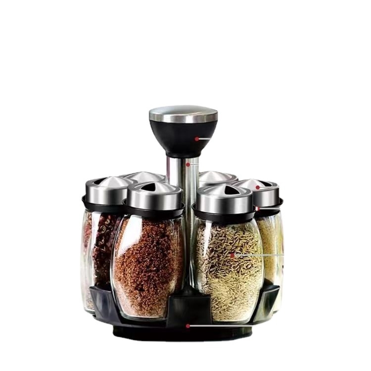 Stiklinis prieskonių rinkinys – užsandarinti drėgmei atsparūs indai kietoms prieskonėms (kepsniams) – Chang Yang Glass