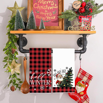 Rankšluostis rankoms su Kalėdų raštu virtuvės dekorui - poliesteris, 150D siūlai, spauda, svoris 140–170 g, prekinis ženklas oulu