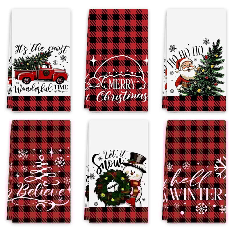 Rankšluostis rankoms su Kalėdų raštu virtuvės dekorui - poliesteris, 150D siūlai, spauda, svoris 140–170 g, prekinis ženklas oulu