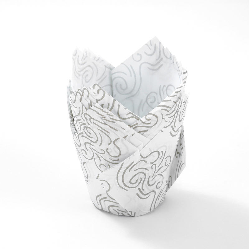 LIFETALK Tulip Formos kepimo popieriaus keksiukų taurės, riebalams atsparūs, aukštos temperatūros atsparūs, 40 g/m², 200 vnt