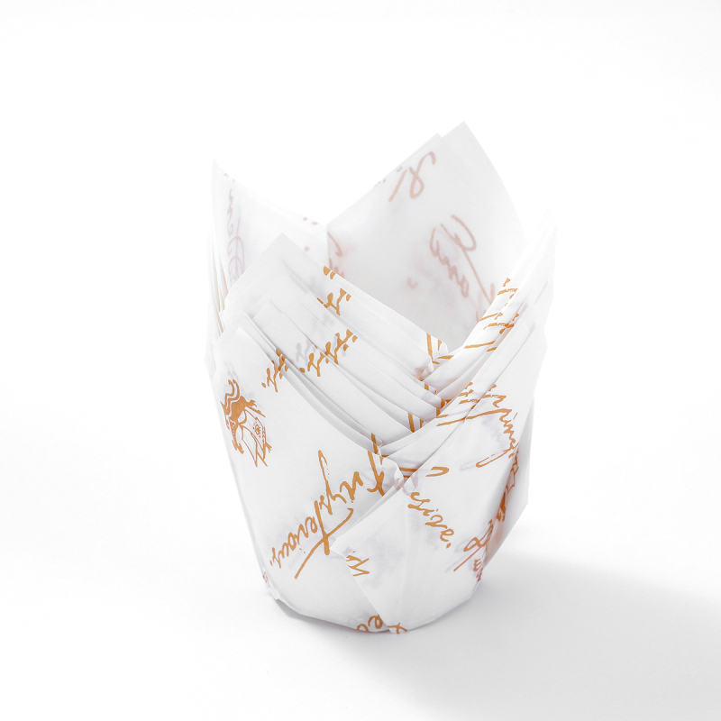 LIFETALK Tulip Formos kepimo popieriaus keksiukų taurės, riebalams atsparūs, aukštos temperatūros atsparūs, 40 g/m², 200 vnt