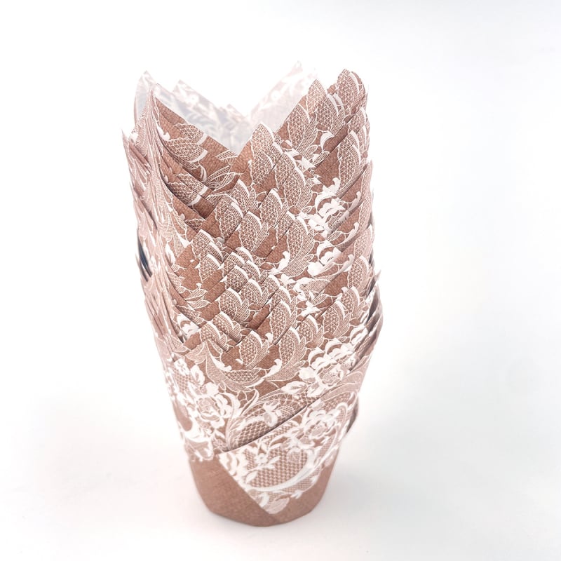 LIFETALK Tulip Formos kepimo popieriaus keksiukų taurės, riebalams atsparūs, aukštos temperatūros atsparūs, 40 g/m², 200 vnt